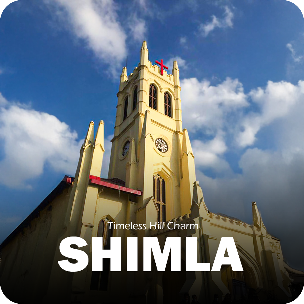 A vibrant scene from Shimla